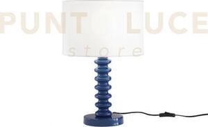 Lume sultan blu in metallo e paralume in velluto 1 luce attacco e27