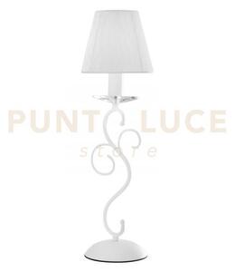 Lume perla bianco 1 luce attacco e14 15x40cm metallo vetro-cristall