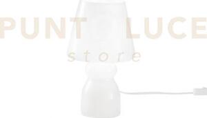 Lumetto gleam interamente in vetro bianco 1 luce attacco e27 17x255cm