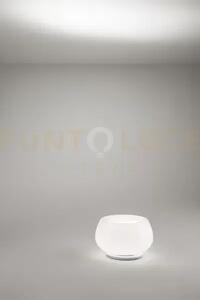 Lumetto in vetro e metallo bianco lucido kave led 12w 3000k cri?80 