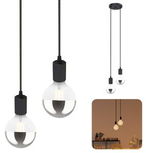 SSC-LUXon PARU lampada a sospensione vintage a 2 luci nera - design a sospensione incl. 2x E27 XL testa a specchio LED bianco caldo