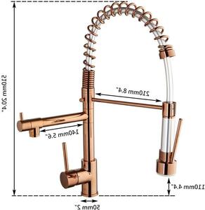Rubinetto da cucina estraibile - Rubinetto per lavello - Miscelatore - Ideale per la pulizia e il lavaggio - Rotazione a 360 gradi - Attacco standard G1/2 - Colore: nero e rosa oro