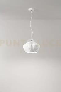 Minea sospensione in gesso e metallo bianco verniciabile 1 luce att