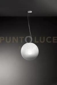 Moon sospensione in vetro e metallo bianco 1 luce attacco e27 d.40cm