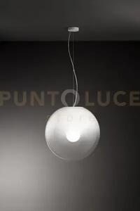 Moon sospensione in vetro e metallo bianco 1 luce attacco e27 d.50cm