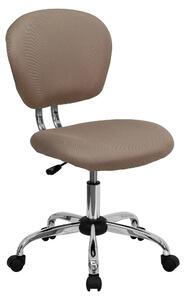 Sedia da ufficio con rivestimento in rete, regolabile, base cromata, color marrone caffè