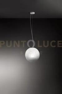 Moon sospensione in vetro e metallo bianco 1 luce attacco e27 d.30cm