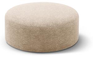 Poggiapiedi marrone chiaro con rivestimento in bouclé Dia – Micadoni