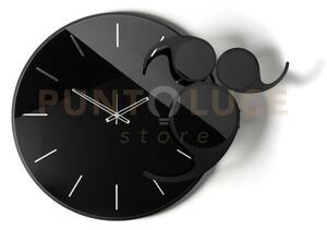 Orologio da parete apostrofo nero,crystal luxe nero