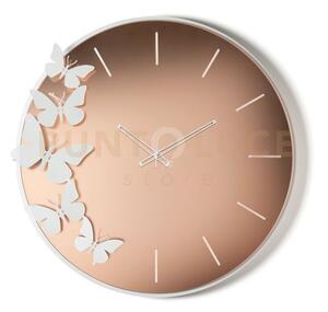 Orologio da parete diana bianco marmo,velour luxe rosa
