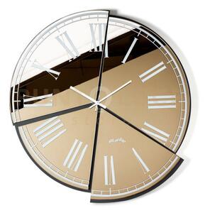 Orologio da parete particolare kintsugi nero,crystal luxe bronzo
