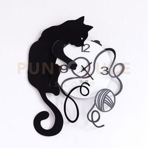 Orologio da parete particolare gatto gomitolo nero
