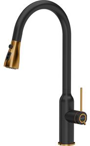 Miscelatore per lavabo MUSA JESSICA, a libera installazione con doccetta, nero carbone/rame 832402