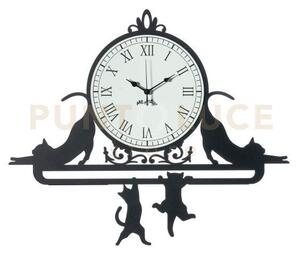 Orologio da parete particolare cattitude nero