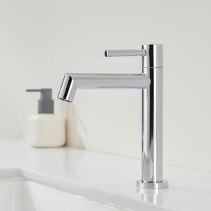 Rubinetto per acqua fredda, rubinetto da bagno cromato, miscelatore monocomando per lavabo