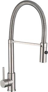 Miscelatore da cucina estraibile - Rubinetto per lavello da cucina - Facilita il lavaggio - Rotazione a 360 gradi - Installazione standard - Finitura spazzolata