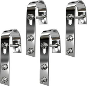 Ganci per pannelli solari - Ganci di fissaggio per balconi - Sistema di energia solare - Acciaio inossidabile 304 - Confezione da 4 pezzi - Naturale