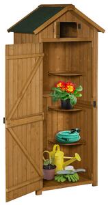 Outsunny Capanno da Giardino Porta Attrezzi in Legno Impermeabile, 77x54.2x179 cm, Giallo | Aosom