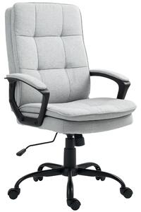 Sedia da Ufficio Ergonomica con Schienale Alto, Altezza Regolabile e Dondolo, Grigio