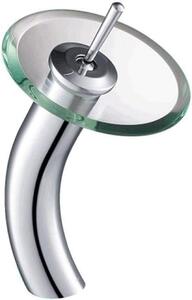 Rubinetto per lavabo a cascata - Monocomando - Risparmio idrico - Flusso delicato e spumoso - Attacco G1/2 - Cromato
