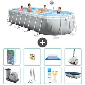 Piscina fuori terra ovale "Prism Frame" - 610x305x122 cm - Kit composto da 7 elementi - Modello S590