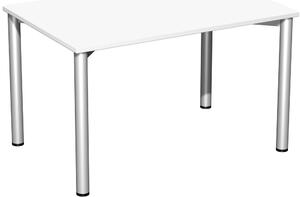 Scrivania ad altezza fissa, 1200x800x720, bianco/argento