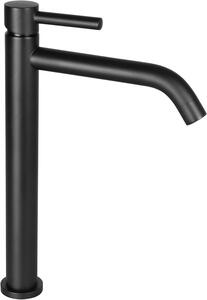 Rubinetto per lavabo alto - Miscelatore per lavabo - Per lavarsi le mani - Finitura nera opaca - Altezza 306 cm - Nero