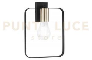 Applique a parete smith nera e oro 1 luce attacco e27 19,5x6x27cm i