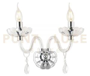 Applique a parete riflesso cromo 2 luci attacco e14 40x18x35cm deco