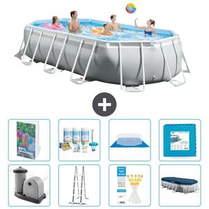 Piscina fuori terra ovale con struttura Prism - 503x274x122 cm - 7 pezzi - Modello S536