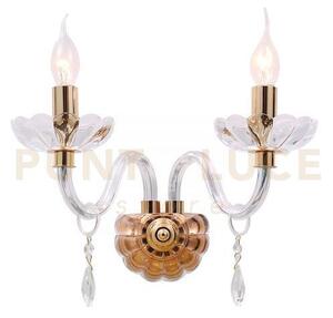 Applique a parete riflesso oro 2 luci attacco e14 40x18x35cm decora