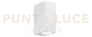 Applique biemissione qubo bianca 2 luci attacco gu10 ip54 6,7x9,3x1