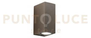 Applique biemissione qubo corten 2 luci attacco gu10 ip54 6,7x9,3x1