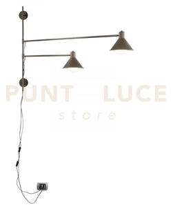 Applique a parete duetto regolabile corten 2 luci attacco e27 154x2