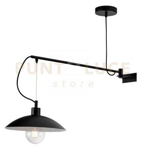 Applique a parete eldorado nera 1 luce attacco e27 83x30x128cm n me