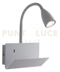 Applique a parete gulp flessibile bianca con usb 2a 1 luce attacco 