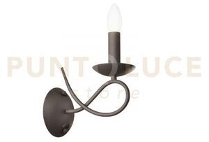 Applique a parete ginevra corten 1 luce attacco e14 21x12x22cm con 
