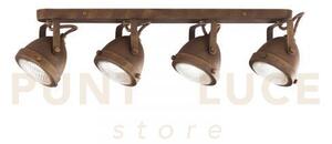 Applique a parete habana ruggine 4 luci attacco gu10 64,5x11,6x15,5