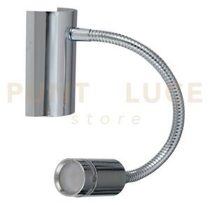 Applique a parete flessibile led kepler cromo 3w 220lm 3000k 32x6x9cm