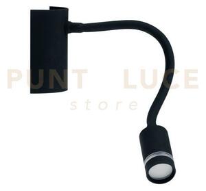 Applique a parete flessibile led kepler nera 3w 220lm 3000k 32x6x9cm