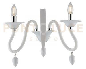 Applique a parete classica estefan bianca 2 luci attacco e14 39x23x