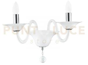 Applique a parete soffio bianca e cromo 2 luci attacco e14 47x30x36