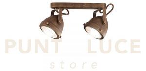 Applique a parete habana ruggine 2 luci attacco gu10 35,8x22x16,3cm