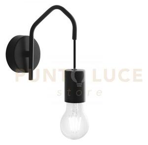 Applique a parete habitat nera 1 luce attacco e27 8x18x17,5cm