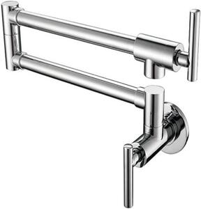 Rubinetto da cucina a parete - Rubinetto a muro - Per l'erogazione di acqua - Bocca girevole - Monocomando - Cromato