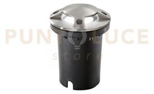 Faro carrabile a incasso hummer acciaio 1 luce attacco gu10 4 fasci