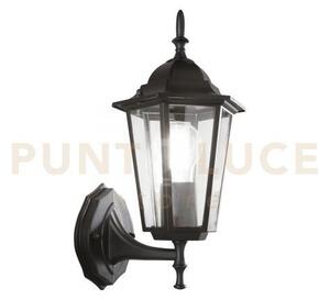 Applique up milano nera 1 luce attacco e27 ip44 17x20,8x36cm allumi