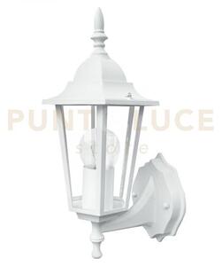 Applique up milano bianca 1 luce attacco e27 ip44 17x20,8x36cm allu