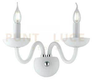 Applique a parete alfiere bianca e cromo 2 luci attacco e14 12x23x26cm