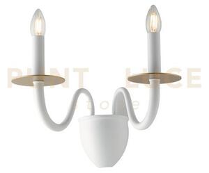 Applique a parete armstrong bianca e oro 2 luci attacco e14 45x26x3